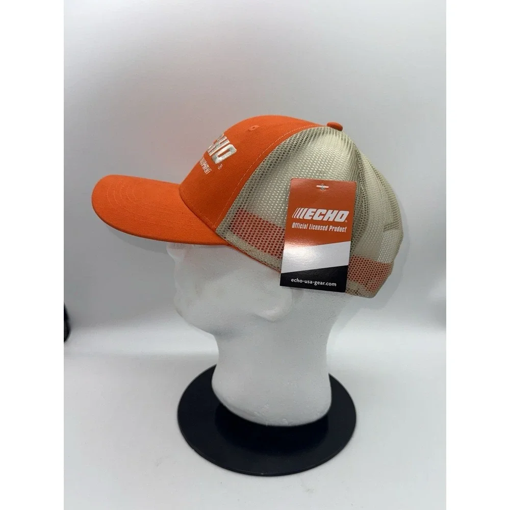 ECHO Men's Hat Cap Outdoor Power Equipment Snapback Adjustable Orange NEW NWT